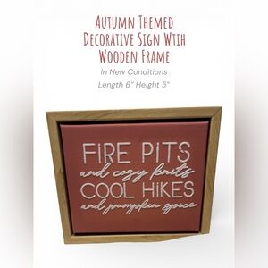 Autumn Themed Decorative Sign – Wood Frame Fall Home Decor